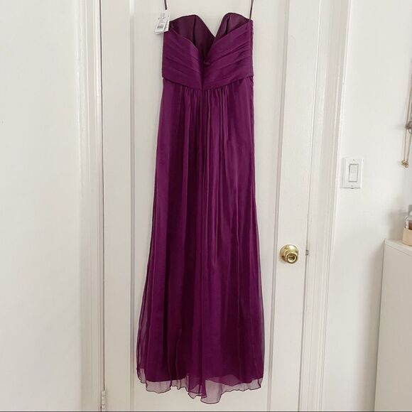 NWT Amsale Strapless Gown in Silk sz 4 - Picture 6 of 7